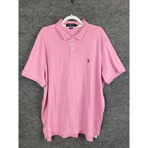 U.S. POLO ASSN. Luxury Feel Polo Shirt Man's 2XL Pink Short‎ Sleeve